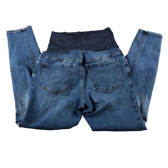 Old Navy Womens 10 Medium Wash Rockstar Super Skinny Full Panel Maternity Jeans - Picture 2 of 10